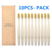 10PCS Natural Bamboo Toothbrush