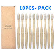 10PCS Natural Bamboo Toothbrush