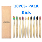 10PCS Natural Bamboo Toothbrush