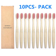 10PCS Natural Bamboo Toothbrush