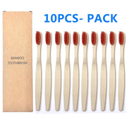 10PCS Natural Bamboo Toothbrush