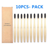 10PCS Natural Bamboo Toothbrush