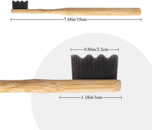 4Pcs  Bamboo Toothbrush Extra Soft Bristles for Sensitive Teeth