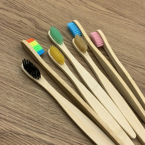 10PCS Natural Bamboo Toothbrush