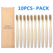 10PCS Natural Bamboo Toothbrush