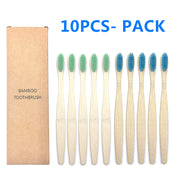 10PCS Natural Bamboo Toothbrush
