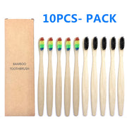 10PCS Natural Bamboo Toothbrush