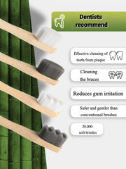 4Pcs  Bamboo Toothbrush Extra Soft Bristles for Sensitive Teeth