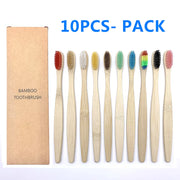 10PCS Natural Bamboo Toothbrush