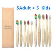 10PCS Natural Bamboo Toothbrush