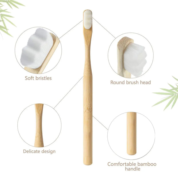 4Pcs  Bamboo Toothbrush Extra Soft Bristles for Sensitive Teeth