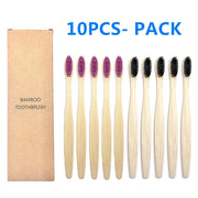 10PCS Natural Bamboo Toothbrush